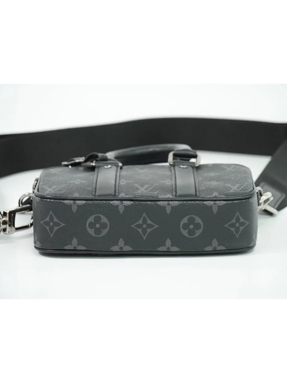 Louis Vuitton LV Nano Porte Documents Voyage Monogram Eclipse 2-Way Shoulder